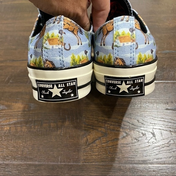 Converse Chuck 70 Ox Washed Denim Western Print Sneaker Size 9.5 Men - Picture 6 of 9